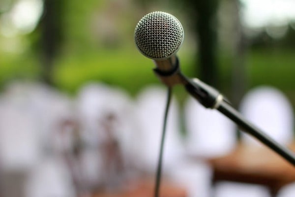 Microphone at an outdoor concert