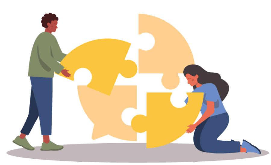 des gens qui assemblent un puzzle