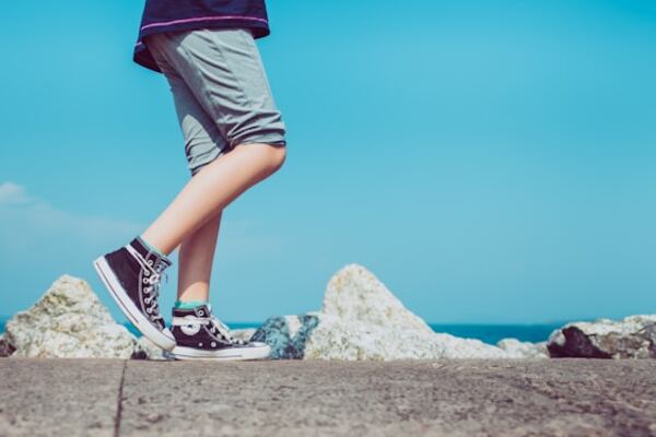 Someone walking along the sea