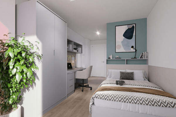 Modern student room at Brigg Point in Bristol