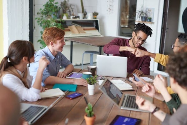 Group of students studying together